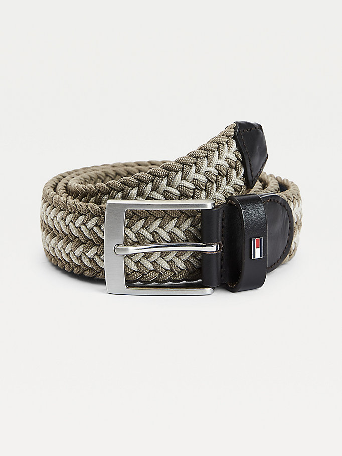 Tommy Hilfiger Elasticated Woven Stripe Webbing Belte Herre Brune | FQYKAL-381