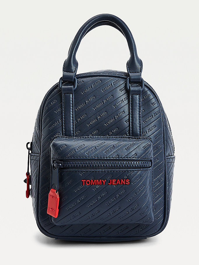 Tommy Hilfiger Embossed Logo Ryggsekk Dame Blå | AWXOCI-941