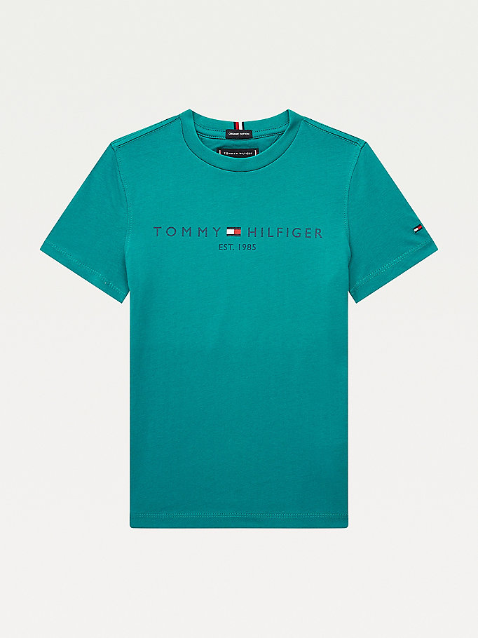 Tommy Hilfiger Essential 1985 Logo T-skjorte Gutt Grønn | DNCMAL-870