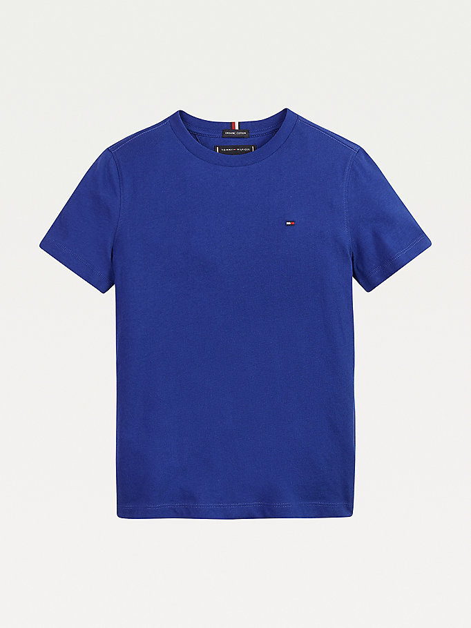 Tommy Hilfiger Essential Flag Embroidery T-skjorte Gutt Blå | SMTCAJ-457