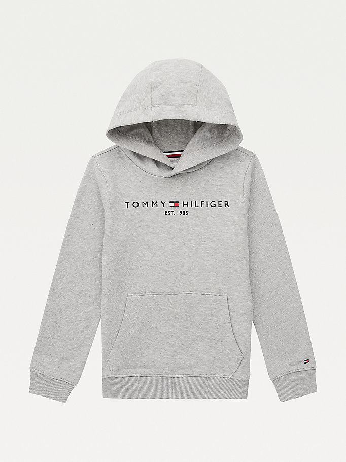 Tommy Hilfiger Essential Logo Organic Bomull Hettegensere Gutt Grå | DVJIQU-804