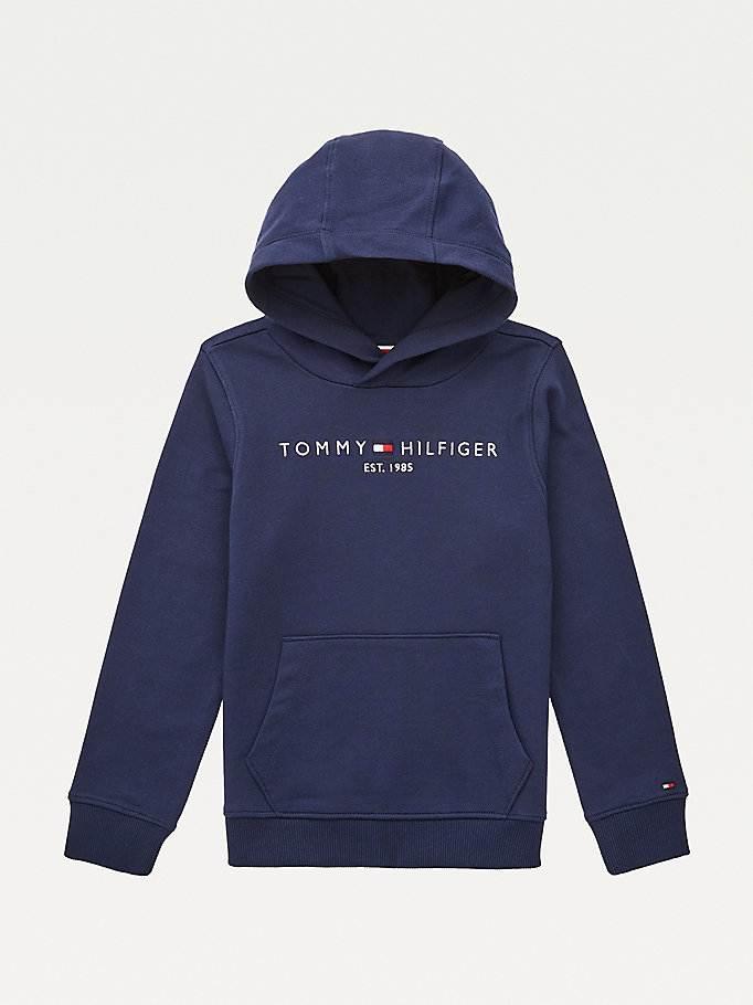 Tommy Hilfiger Essential Logo Organic Bomull Hettegensere Gutt Blå | LZUQFC-472