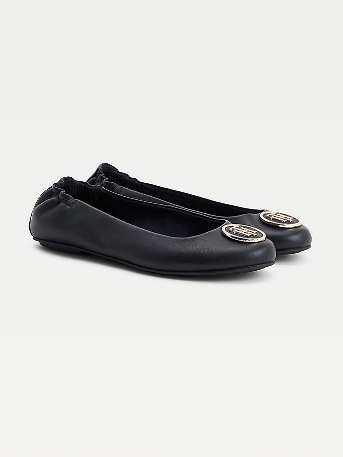 Tommy Hilfiger Essential Lær Ballerinasko Dame Blå | SKBZLW-105