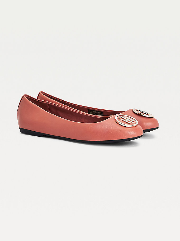 Tommy Hilfiger Essential Lær Ballerinasko Dame Oransje | WCFEJD-831