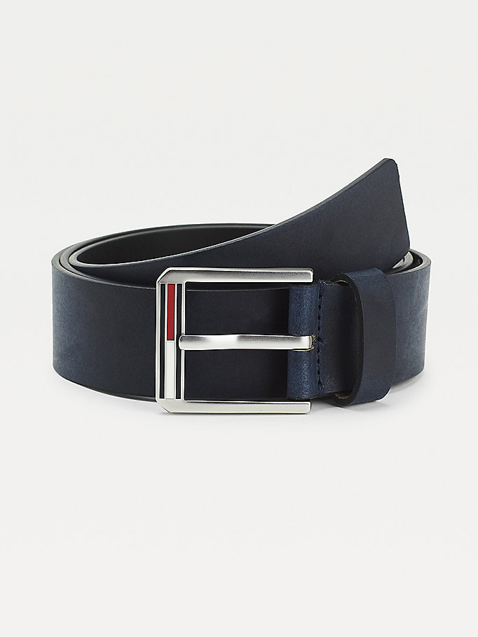 Tommy Hilfiger Essential Lær Flag Belte Herre Blå | EXZWSO-750