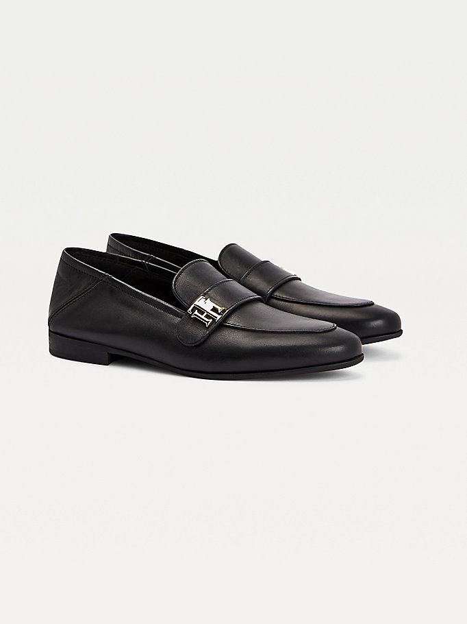 Tommy Hilfiger Essential Lær Loafers Dame Svarte | PWYIGE-428