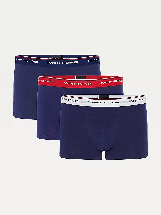 Tommy Hilfiger Exclusive 3-Pack Organic Bomull Trunks Undertøy Herre Blå | KTVMUG-480