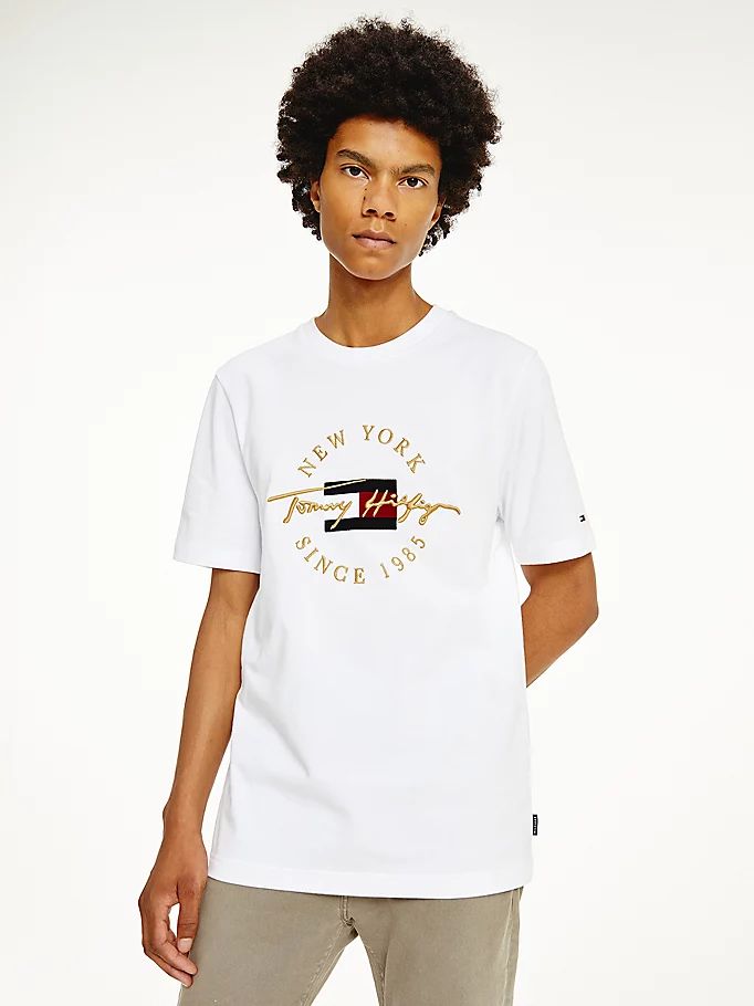 Tommy Hilfiger Exclusive Icons Organic Bomull T-skjorte Herre Hvite | VUFYKL-360