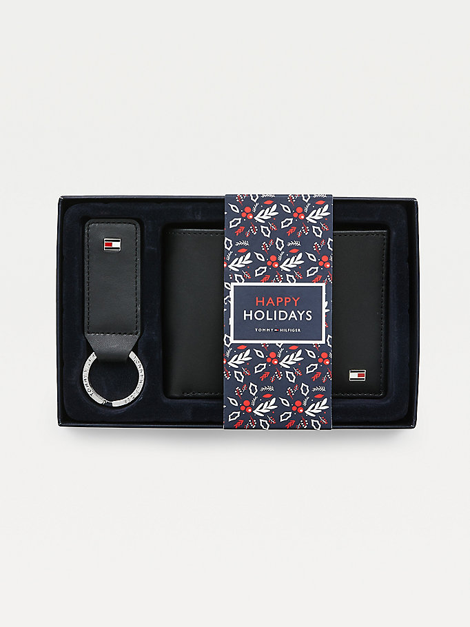 Tommy Hilfiger Flag And Key Fob Set Lommebok Herre Svarte | HDOZBV-940