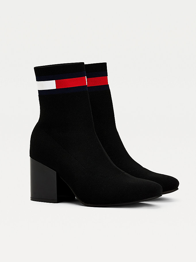 Tommy Hilfiger Flag Ankelstøvletter Dame Svarte | JFZOUN-801