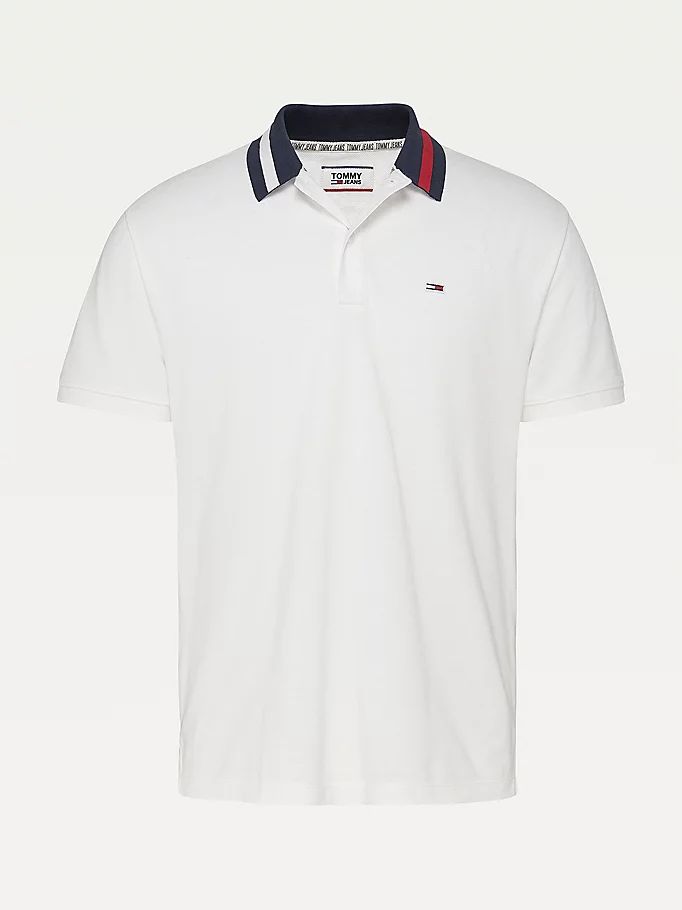 Tommy Hilfiger Flag Neck Regular Fit Polo T Skjorte Herre Hvite | HWCTNP-854