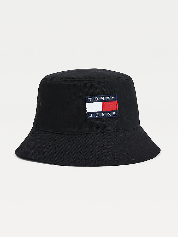 Tommy Hilfiger Flag Patch Bucket Hatt Dame Svarte | QANJDK-917