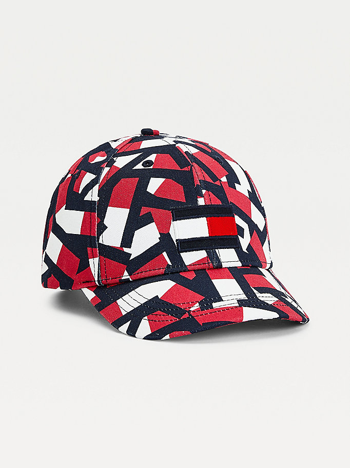 Tommy Hilfiger Flag Print Baseball Hatt Gutt Blå | VTYJPX-354