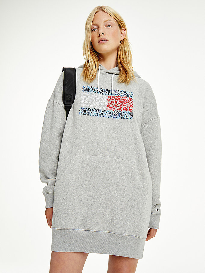 Tommy Hilfiger Floral Logo Kjoler Dame Grå | ZYCKGH-915