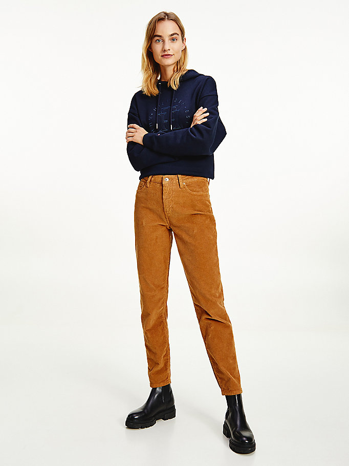 Tommy Hilfiger Gramercy High Rise Tapered Mom Jeans Dame Brune | GBISRP-786