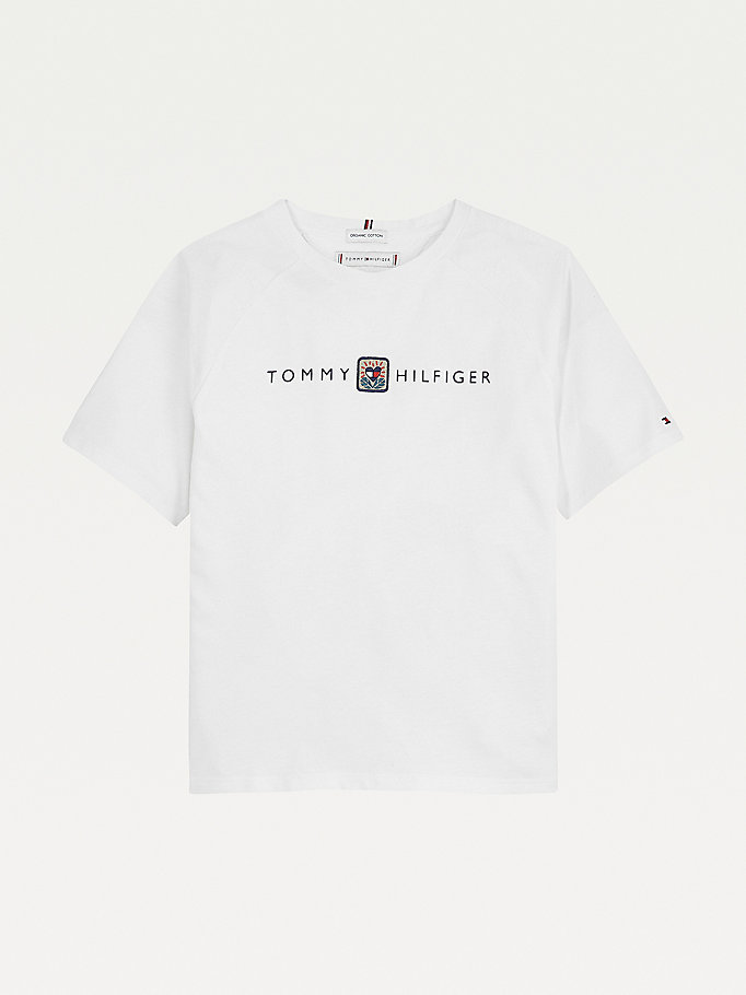 Tommy Hilfiger Heart Flag T-skjorte Jente Hvite | YAKCRL-439