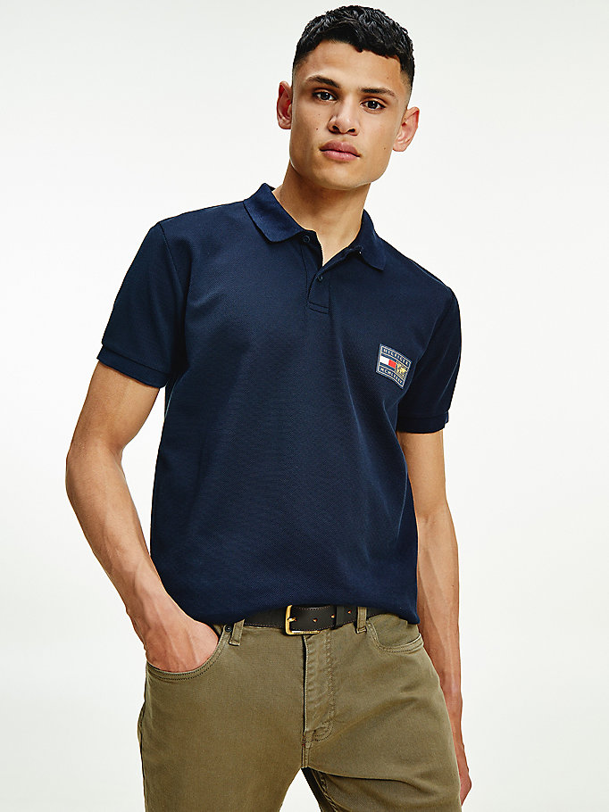 Tommy Hilfiger Icons Badge Regular Fit Polo T Skjorte Herre Blå | AEKBZW-569