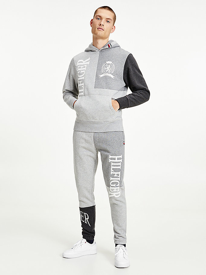 Tommy Hilfiger Icons Crest Colour-Blocked Relaxed Fit Hettegensere Herre Grå | DMAEBN-346