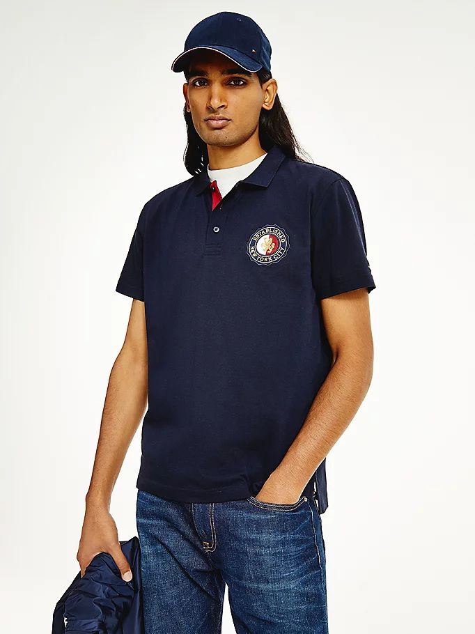 Tommy Hilfiger Icons Organic Bomull Regular Fit Polo T Skjorte Herre Blå | MFXDQT-314