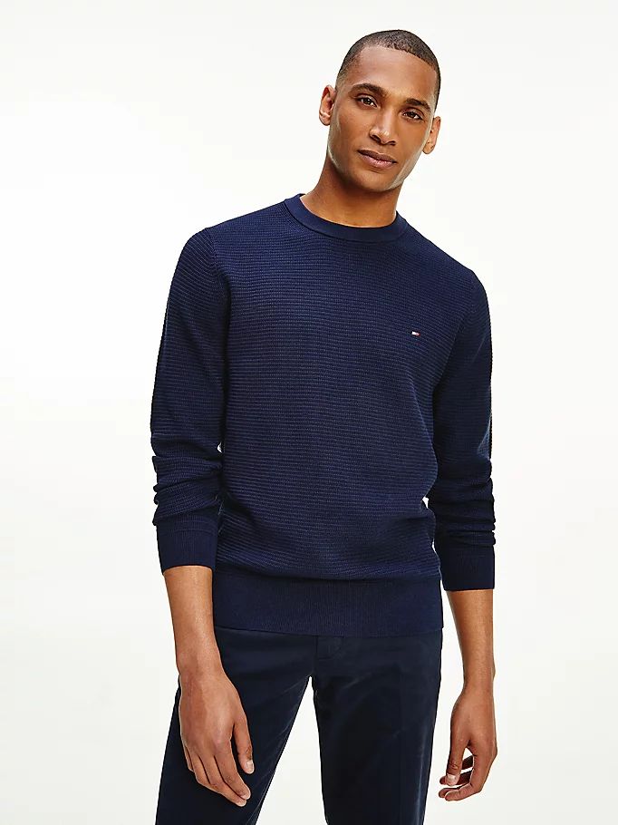 Tommy Hilfiger Knit Stripe Gensere Herre Blå | FRYONM-931