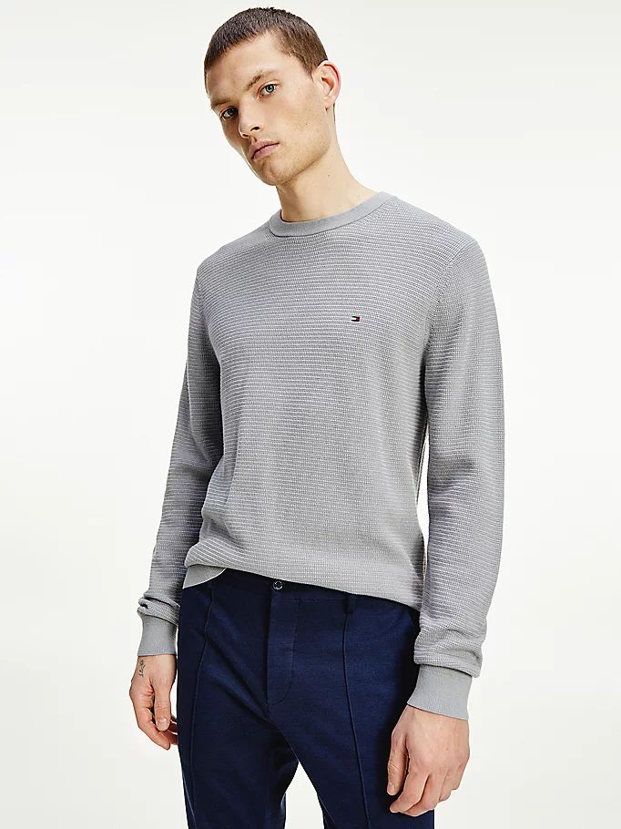 Tommy Hilfiger Knit Stripe Gensere Herre Grå | TJREAV-730