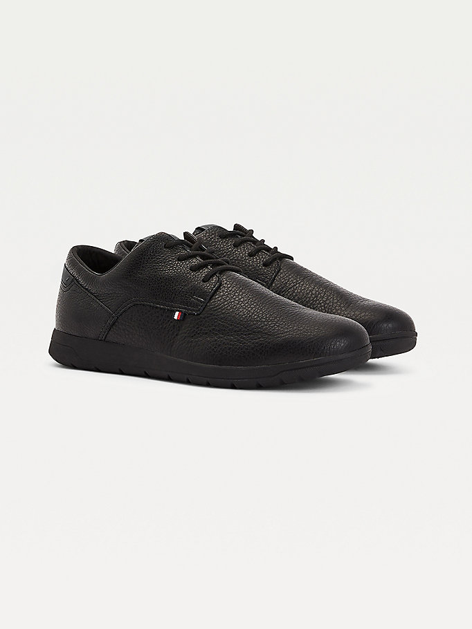 Tommy Hilfiger Lette Lær Hybrid Shoes Snøresko Herre Svarte | KSCGTW-105