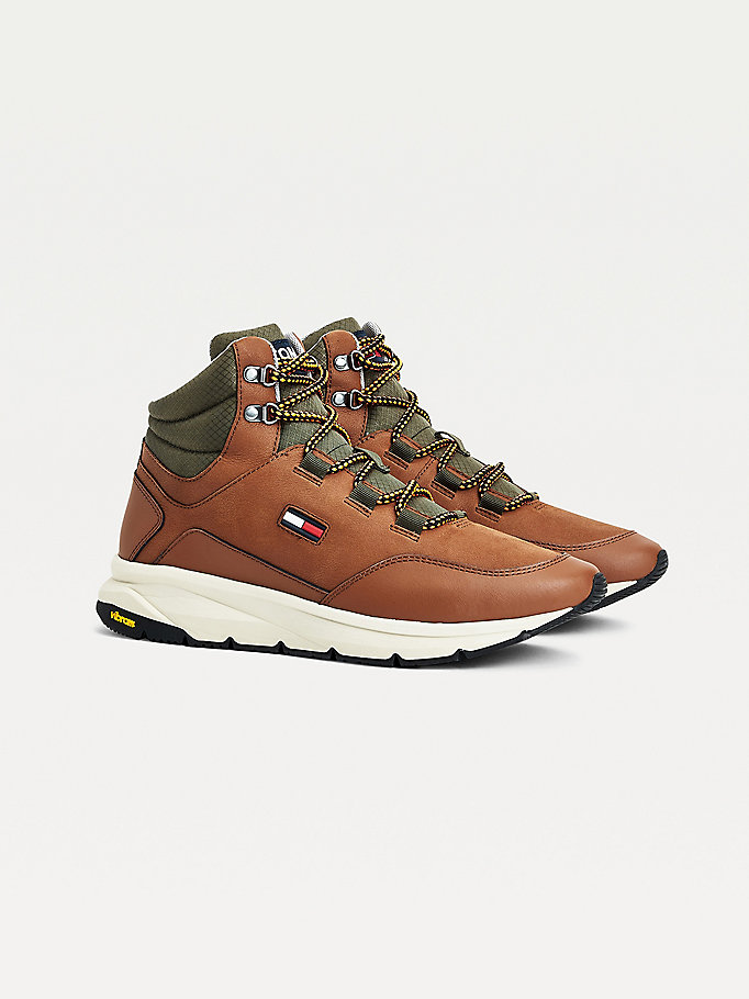 Tommy Hilfiger Lette Nubuck Hybrid Snørestøvletter Herre Brune | JYDNGH-530