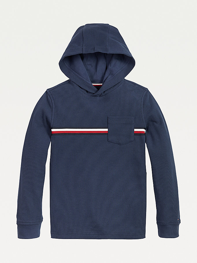 Tommy Hilfiger Logo Tape T-skjorte Gutt Blå | OLXGZF-810