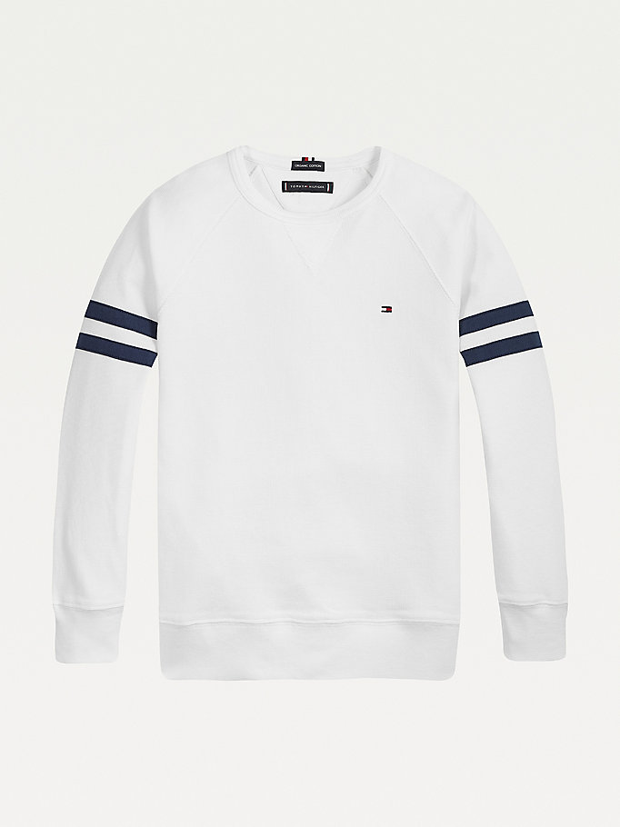 Tommy Hilfiger Long Sleeve Contrast Stripe T-skjorte Gutt Hvite | QSFZDC-534