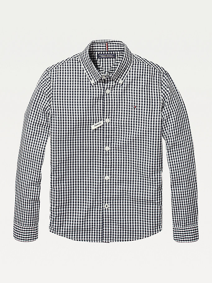 Tommy Hilfiger Long Sleeve Gingham Skjorte Gutt Blå | HEVYBS-172