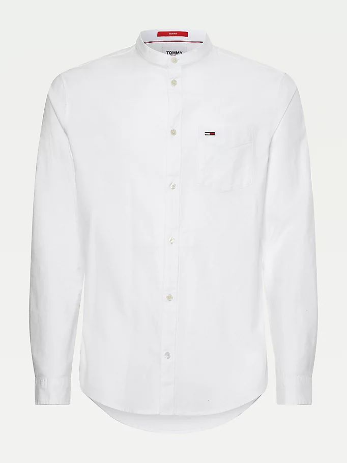 Tommy Hilfiger Mandarin Collar Slim Fit Skjorte Herre Hvite | NEXMRO-093