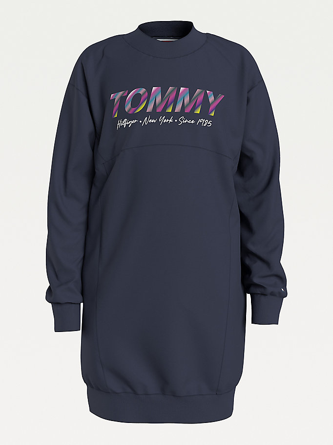 Tommy Hilfiger Metallic Logo Kjoler Jente Blå | CSEXAG-298