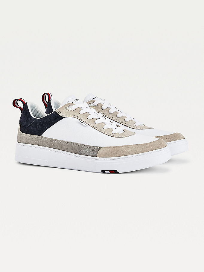 Tommy Hilfiger Modern Cupsole Lær Mix Joggesko Herre Blå | IWHLGK-546