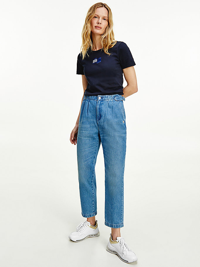 Tommy Hilfiger Mom High Rise Jeans Dame Blå | VMNPUX-956