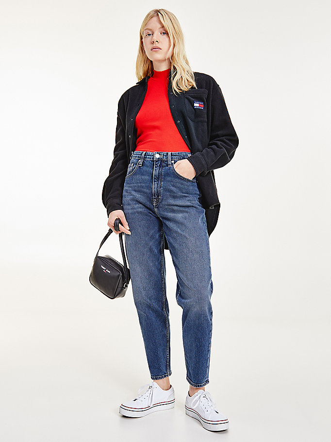 Tommy Hilfiger Mom Ultra High Rise Jeans Dame Blå | NHBRGT-736