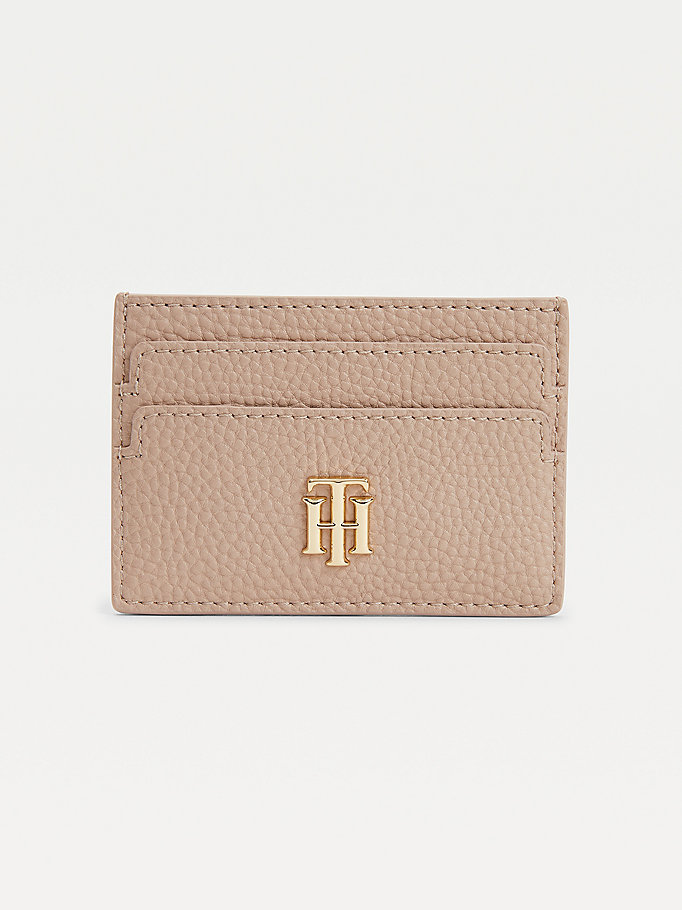 Tommy Hilfiger Monogram Card Holder Lommebok Dame Beige | POGHES-794