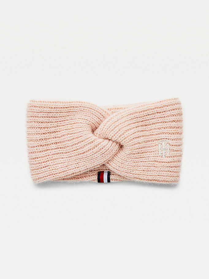 Tommy Hilfiger Monogram Twist Front Headband Hatt Dame Rosa | PTDLCU-321