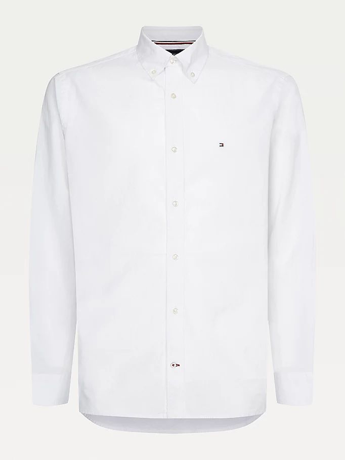 Tommy Hilfiger Natural Soft Poplin Regular Fit Skjorte Herre Hvite | AUBMED-413