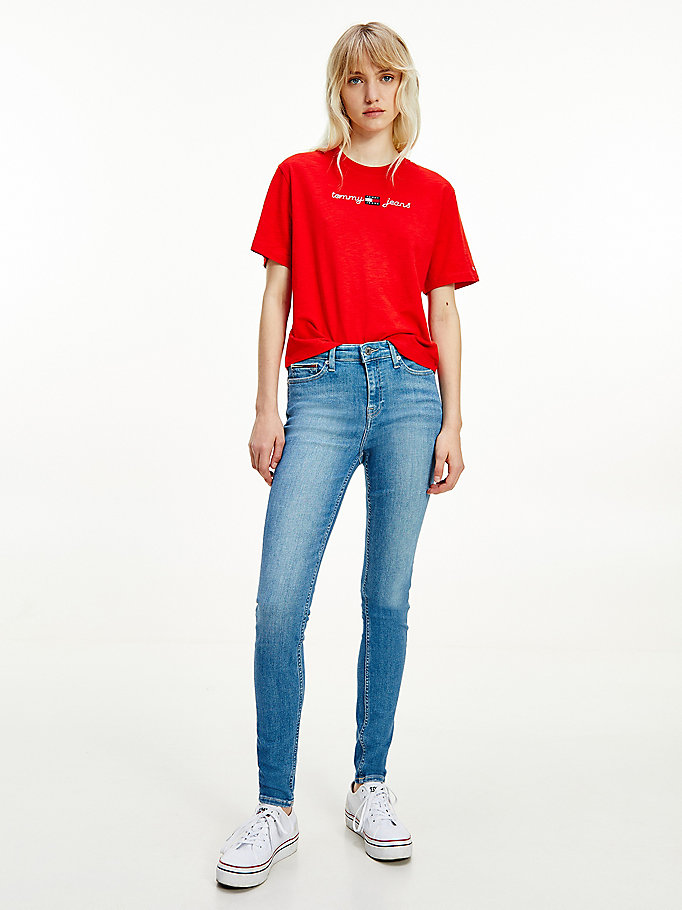 Tommy Hilfiger Nora Mid Rise Skinny Jeans Dame Blå | UDVTAO-520