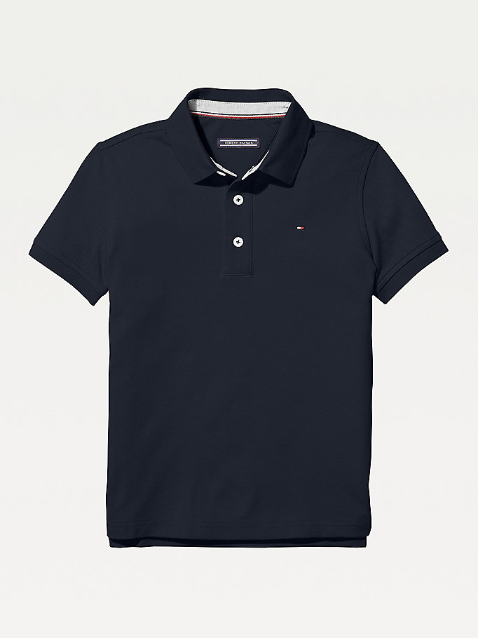 Tommy Hilfiger Organic Bomull Polo T Skjorte Gutt Blå | LPXEUY-675