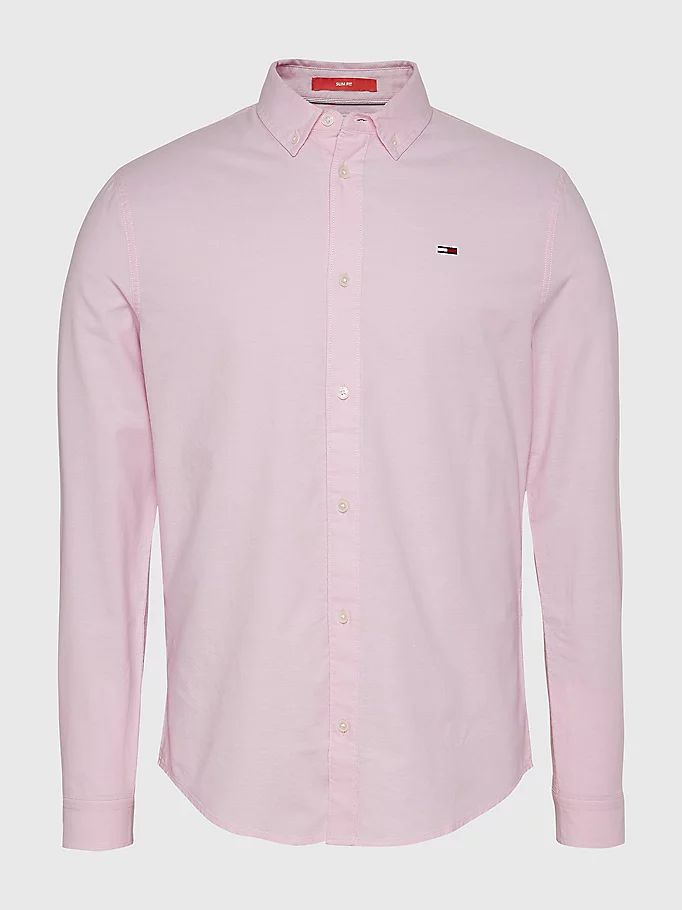 Tommy Hilfiger Organic Bomull Slim Fit Oxford Skjorte Herre Rosa | WMASUE-604