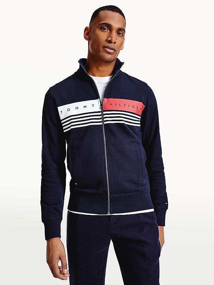 Tommy Hilfiger Organic Bomull Zip-Thru Hettegensere Herre Blå | FGLZAH-813