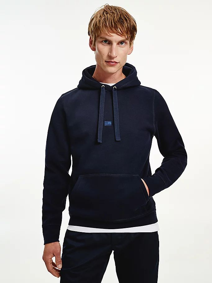 Tommy Hilfiger Peached Fleece Hettegensere Herre Blå | PBEMVH-571