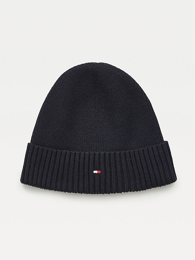 Tommy Hilfiger Pima Bomull Cashmere Cuffed Beanie Hatt Herre Blå | CSGQIY-470