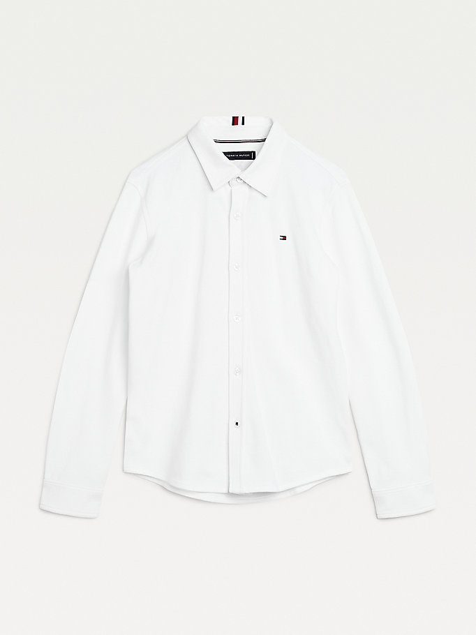 Tommy Hilfiger Pique Skjorte Gutt Hvite | AMDROX-106