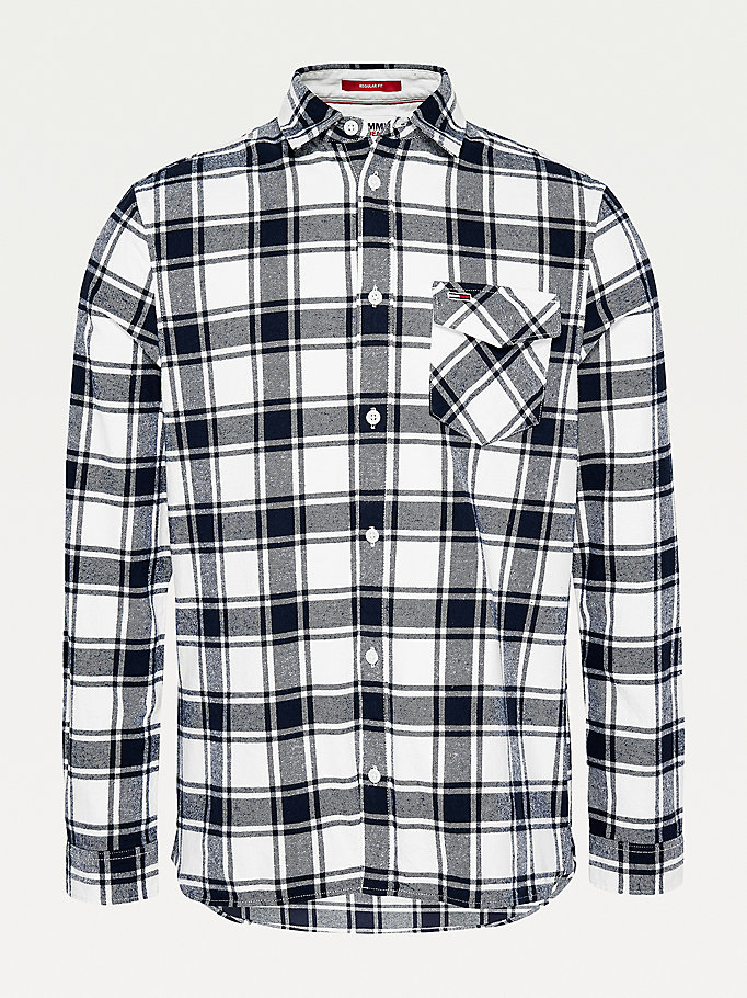 Tommy Hilfiger Plaid Check Flannel Skjorte Herre Hvite | BGXTAQ-590