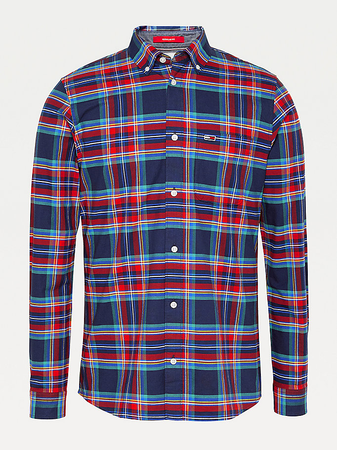 Tommy Hilfiger Plaid Check Organic Bomull Skjorte Herre Rød | POUYEW-934