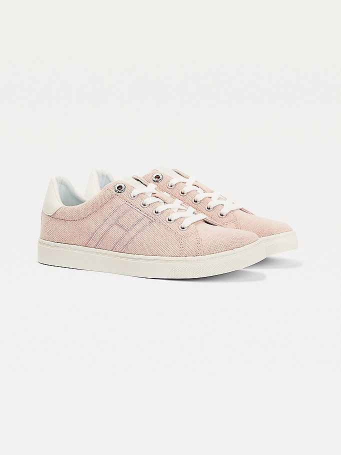 Tommy Hilfiger Plant Dyed Flag Cupsole Joggesko Dame Rosa | YLTEPG-284