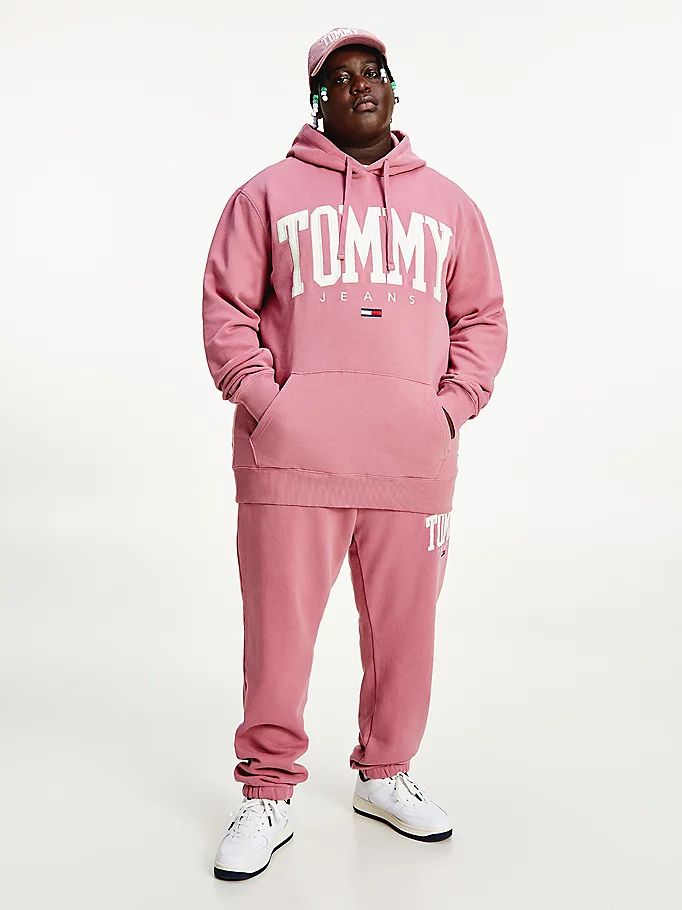 Tommy Hilfiger Plus College Logo Hettegensere Herre Rosa | OSTJDH-124