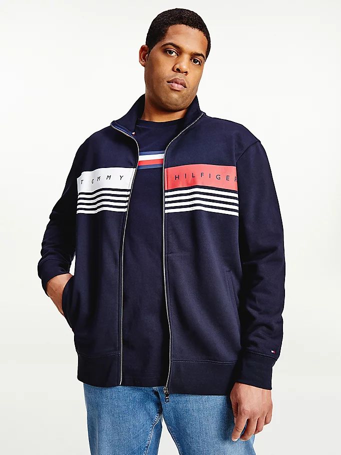 Tommy Hilfiger Plus Organic Bomull Zip-Thru Hettegensere Herre Blå | PLGNUC-038